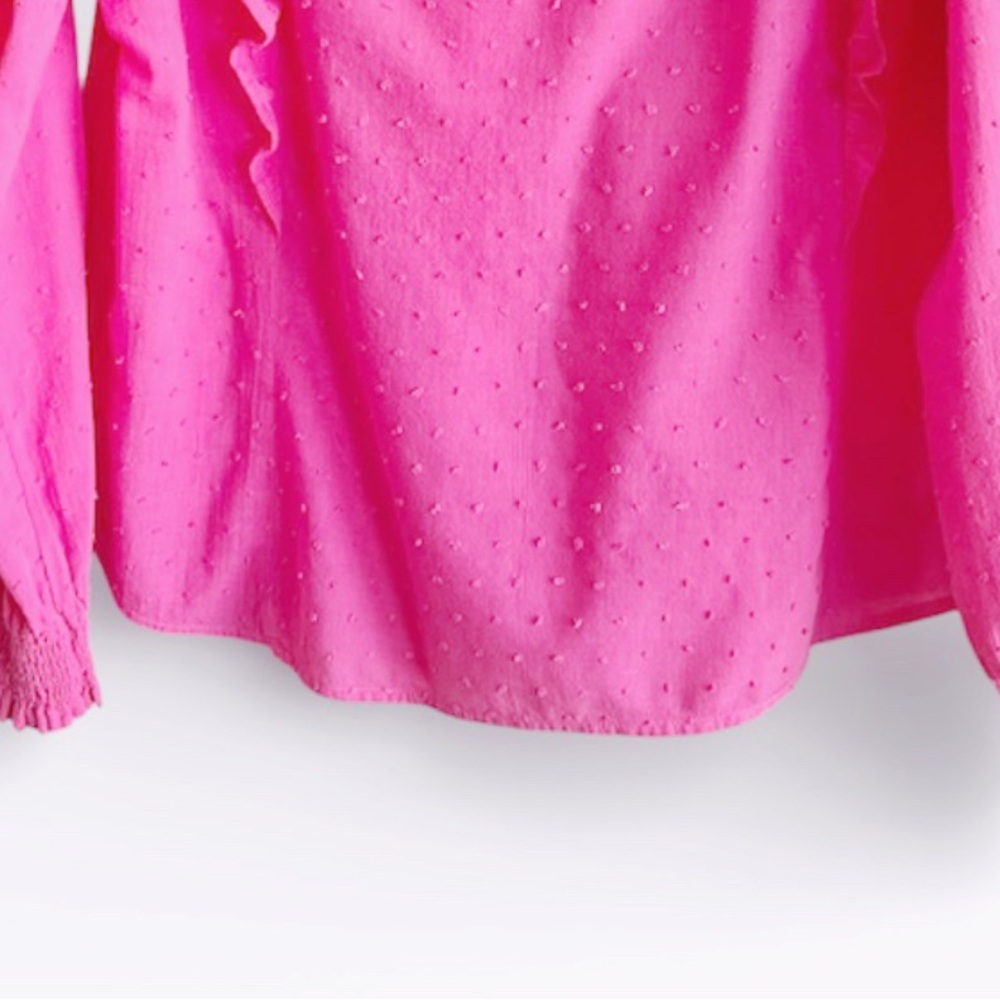 LOFT Vibrant Pink Ruffle Blouse - Picture 5 of 8